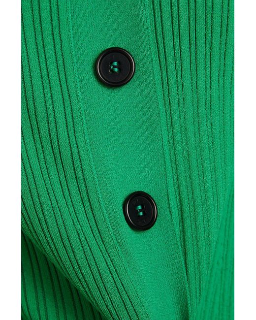 Philosophy Di Lorenzo Serafini Green Ribbed-knit Midi Dress