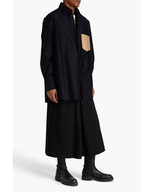 J.W. Anderson Zweifarbiges oversized-hemd aus baumwollpopeline in Black für Herren