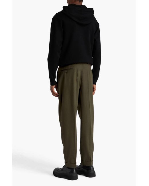 Officine Generale Hose "hugo" aus flanell aus einer woll-kaschmirmischung mit gürtel in Green für Herren
