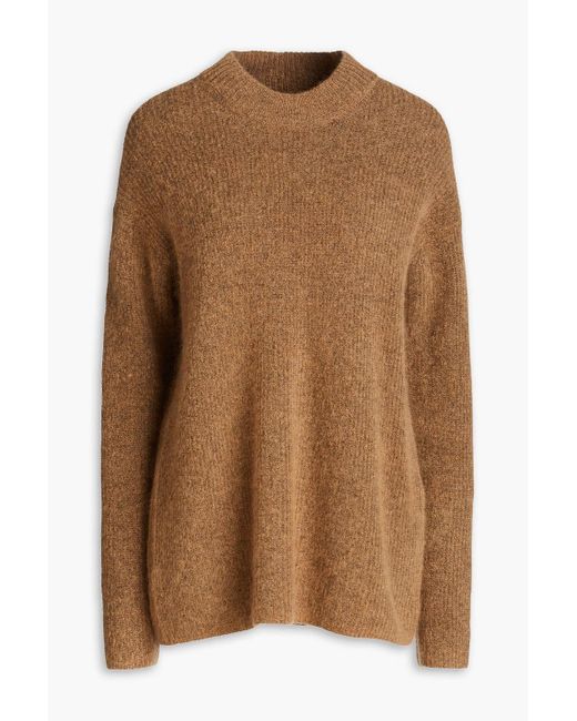 By Malene Birger Brown Cirla Brushed Ribbed-knit Sweater