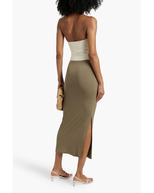 Totême  Green Stretch-jersey Midi Skirt