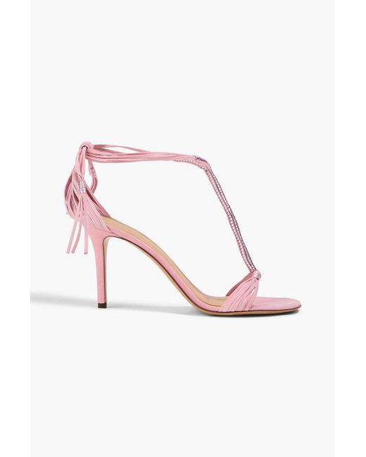 Isabel Marant Pink Anssi Metallic Leather And Suede Sandals