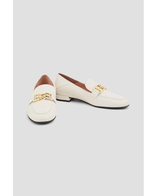Bally Natural Bekla Embellished Leather Collapsible-Heel Loafers