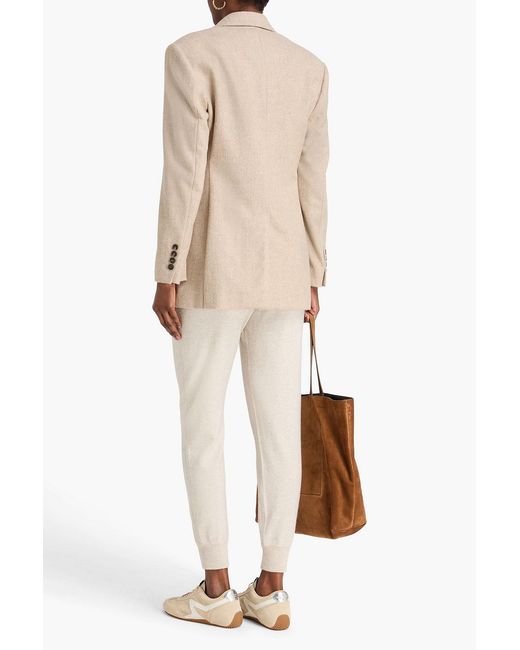 Brunello Cucinelli Natural Alpaca And Wool-Blend Flannel Blazer