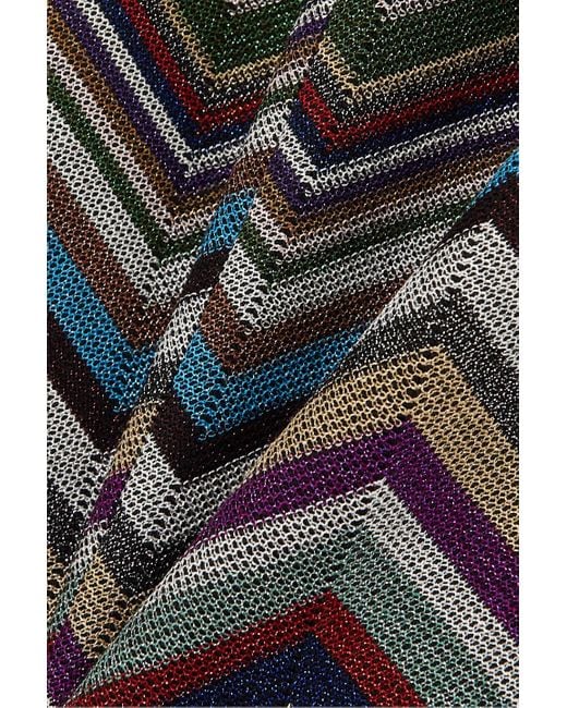 Missoni Gray Metallic Crochet-knit Wool-blend Skirt