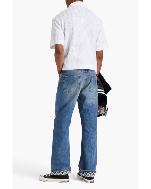 Missoni Jeans aus denim in ausgewaschener optik mit häkelbesatz in Blue für Herren