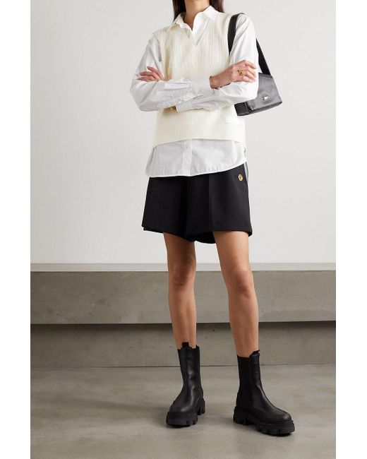 Patou Natural Ribbed Wool-blend Tank