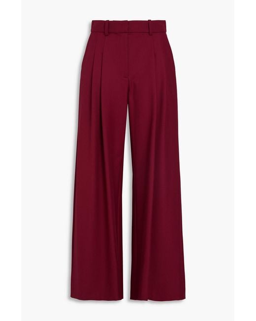 Jonathan Simkhai Red Twill Wide-Leg Pants