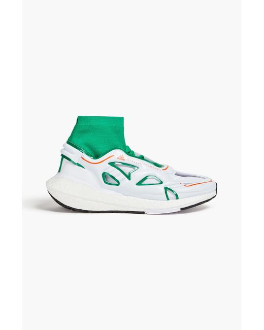 Adidas By Stella McCartney Green Ultraboost 22 Elevate Rubber And Stretch-knit Sneakers