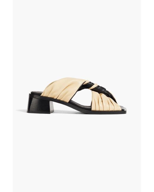 By Malene Birger Natural Marlowe Two-tone Twisted Leather Mules