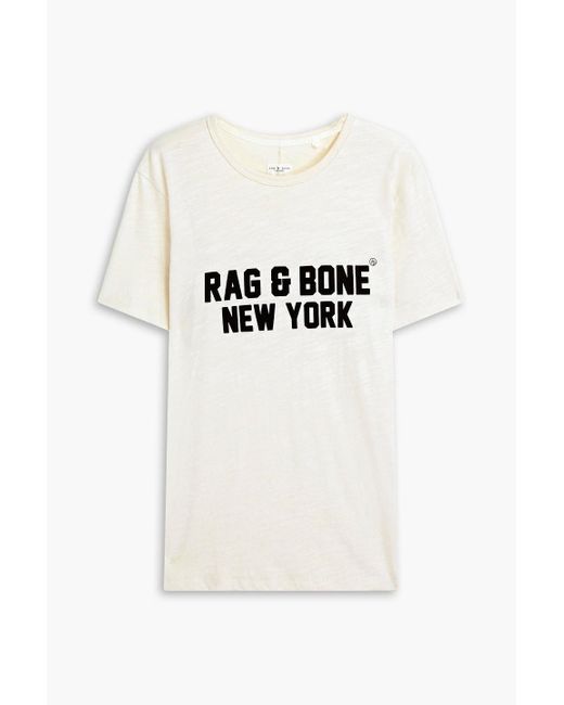 Rag & Bone White Printed Cotton-jersey T-shirt for men
