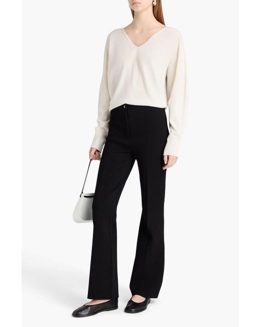 Theory Black Stretch-knit Flared Pants