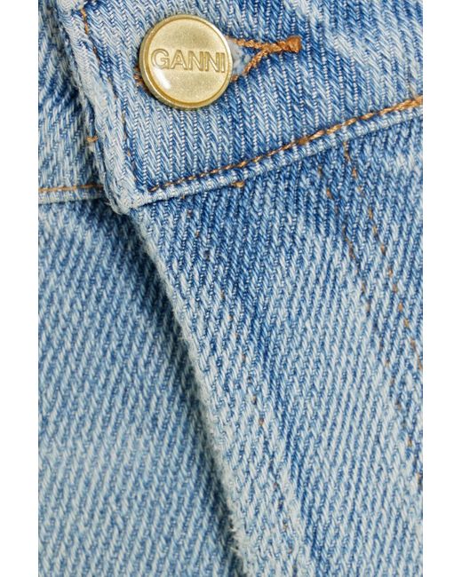 Ganni Blue Hoch sitzende jeans mit geradem bein in ausgewaschener optik
