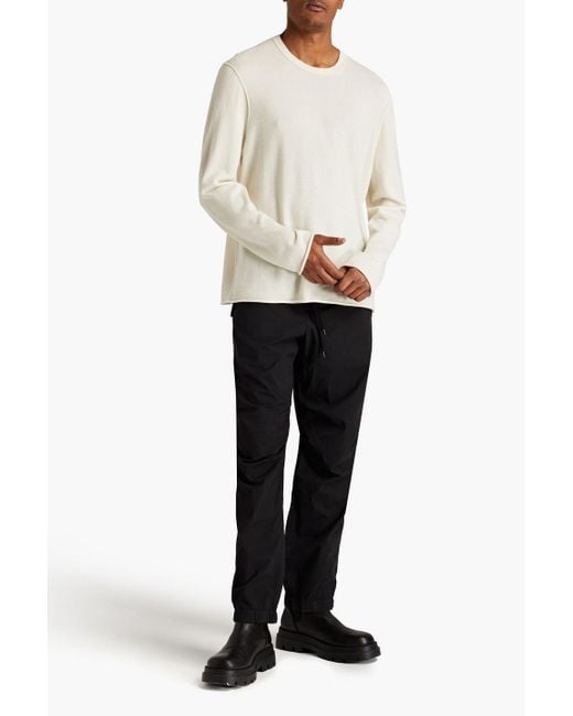 James Perse White Intarsia-knit Cashmere Sweater for men