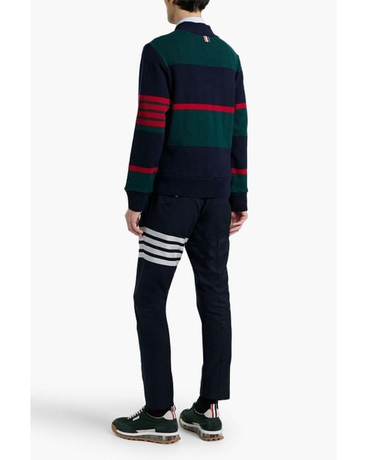 Thom Browne Blue Striped Cashmere Cardigan for men