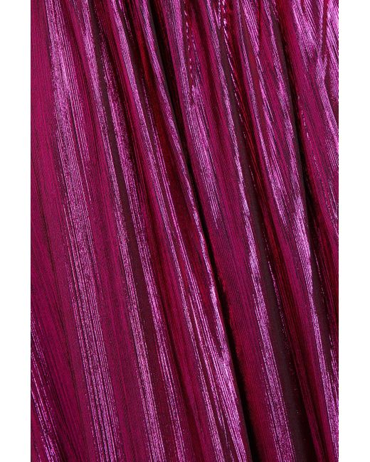 retroféte Purple Gathered Metallic Jersey Maxi Skirt