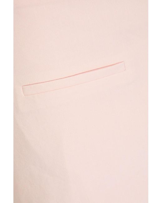 Veronica Beard Pink Alida Skirt-effect Linen-blend Shorts