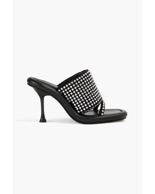 J.W. Anderson Black Fala bumper mules aus veloursleder mit kristallverzierung