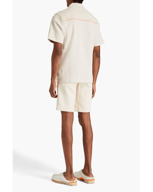 Jacquemus White Cotton-blend Piqué Polo Shirt for men