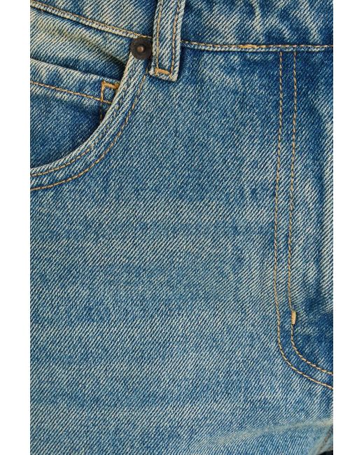 Courreges Blue Hoch sitzende bootcut-jeans in ausgewaschener optik