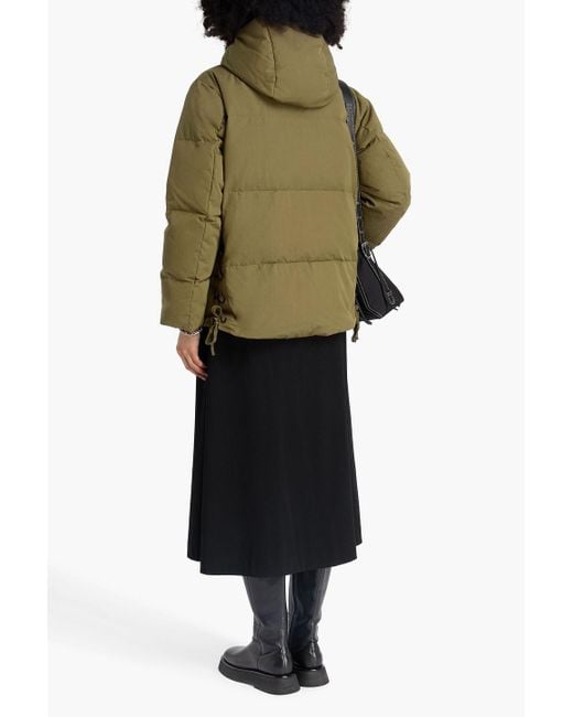 Rag & Bone Green Lenny daunenjacke aus twill einer gesteppten baumwollmischung mit kapuze