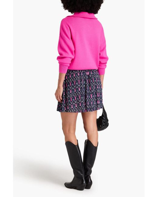Isabel Marant Blue Minirock aus crêpe de chine mit print