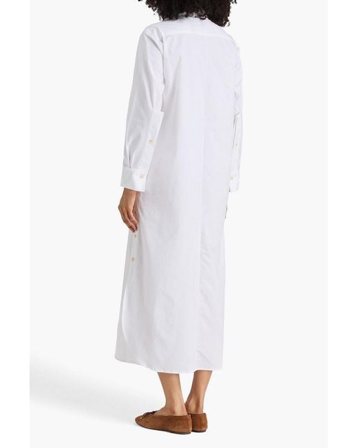 Palmer//Harding White Cotton-Blend Poplin Maxi Shirt Dress