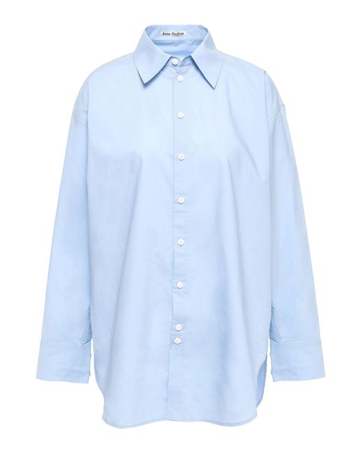 Acne Oversized Cotton-poplin Shirt Sky Blue