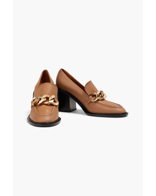Atp Atelier Brown Osimo Chain-embellished Leather Pumps