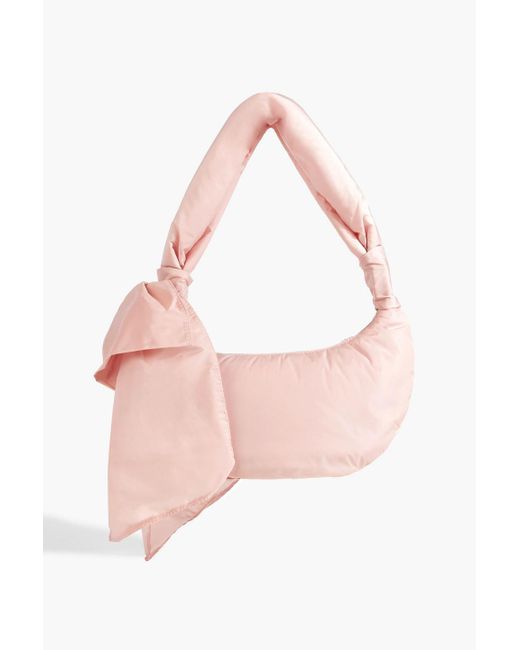Red(v) Pink Bow-embellished Padded Shell Shoulder Bag