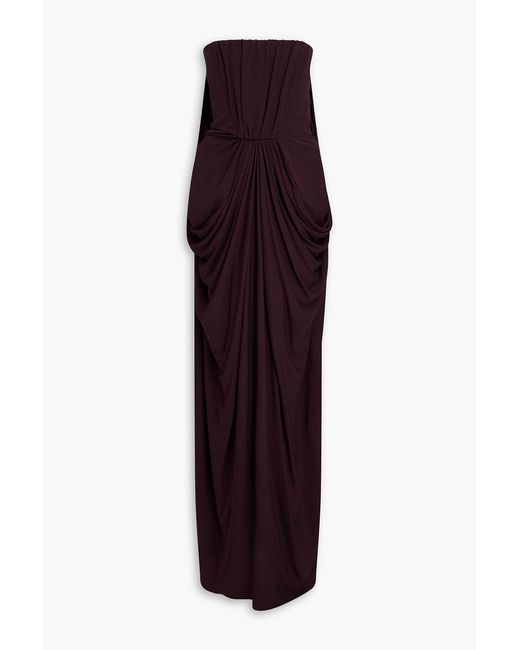 Stella McCartney Purple Strapless Gathered Crepe Gown