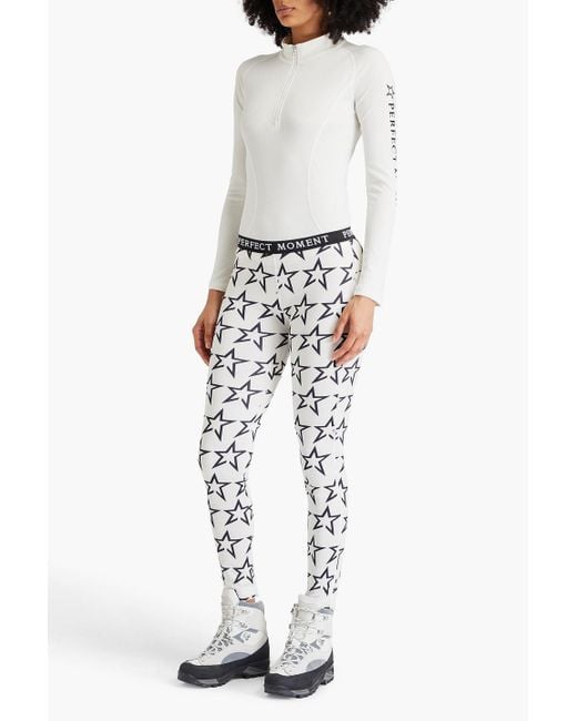 Perfect Moment Printed Jersey Thermal leggings in White Lyst UK