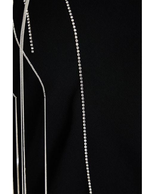 Dries Van Noten Black Midikleid aus crêpe mit verzierung