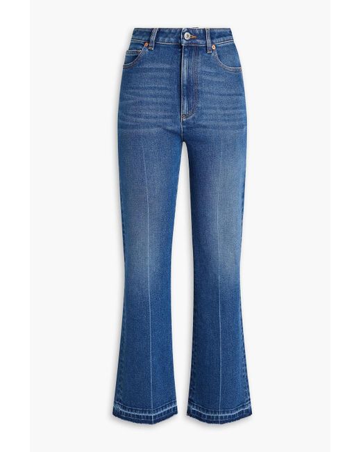 Valentino Garavani Blue Faded High-rise Bootcut Jeans