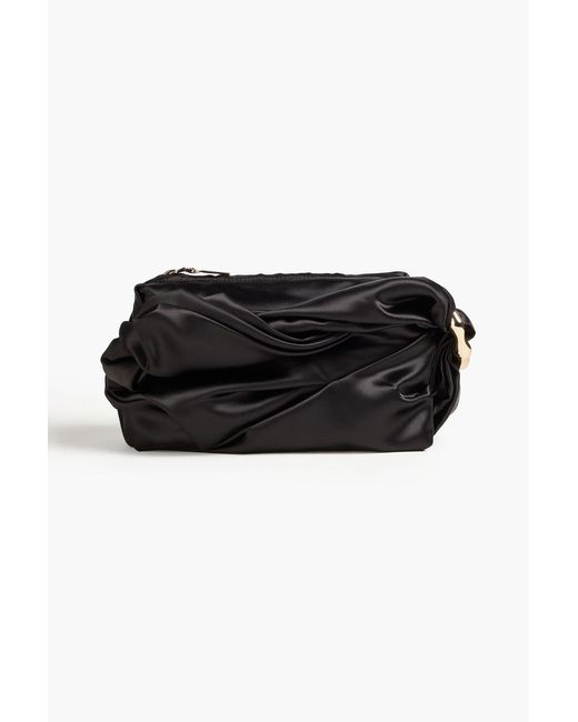 Jonathan Simkhai Black Belle Satin Clutch