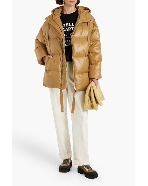 Stand Studio Natural Adeline Quilted Shell Hooded Down Jacket