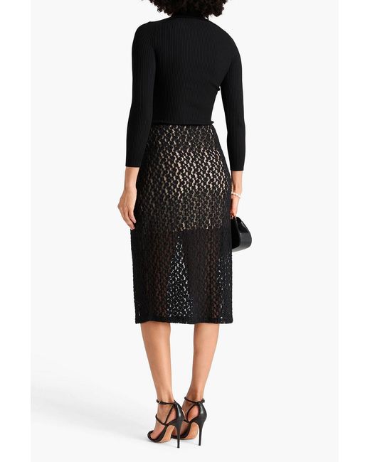 Zimmermann Black Ribbed-Knit Polo Shirt