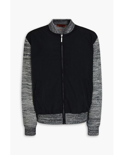 Missoni Jacke aus häkelstrick aus einer baumwollmischung mit shell-einsätzen in Black für Herren
