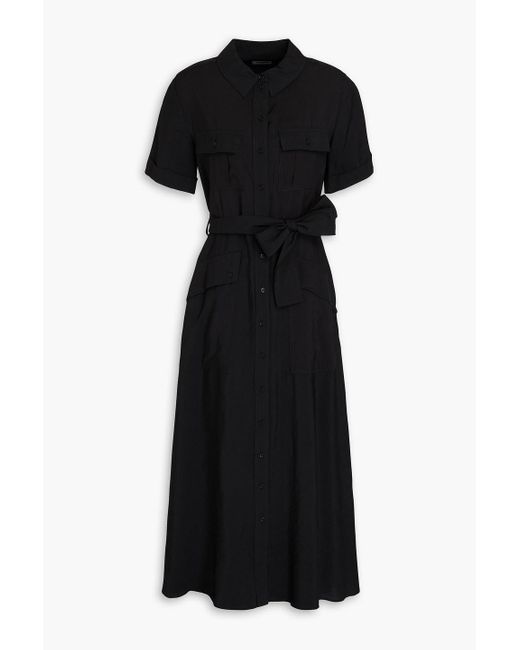 Claudie Pierlot Black Modal-blend Midi Shirt Dress