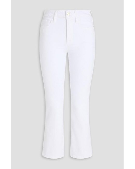 FRAME White Le Crop Mini Boot Cropped High-Rise Bootcut Jeans