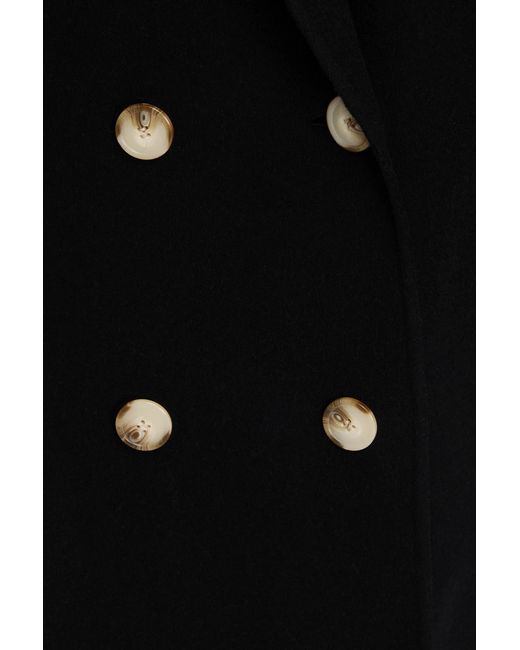 Loulou de Saison Black Borneo Double-breasted Wool And Cashmere-blend Felt Coat