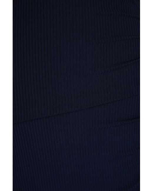 Jonathan Simkhai Blue Akane Off-the Shoulder Cutout Modal-blend Ribbed Jersey Midi Dress