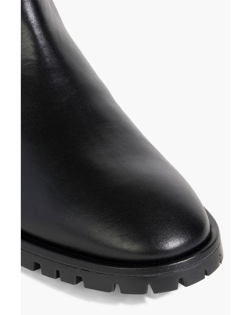 Stuart Weitzman Black Laine Leather Chelsea Boots
