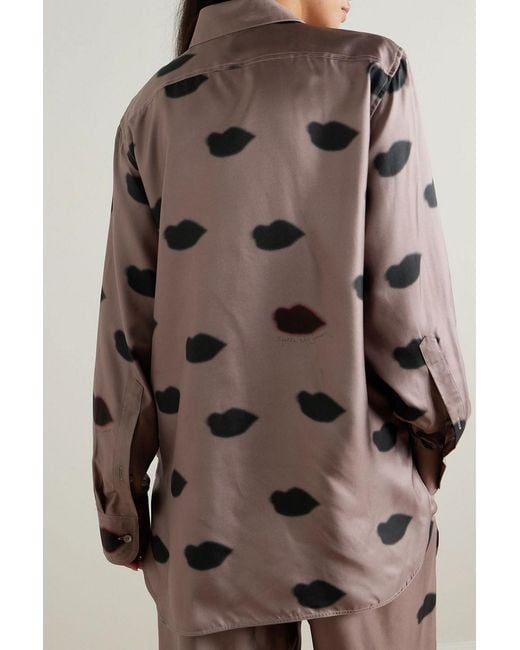 Stella McCartney Natural Printed Silk-Crepe Shirt