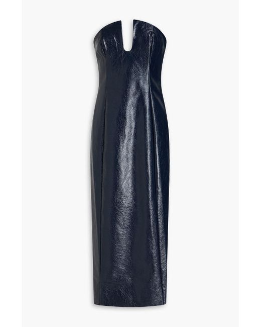 Nicholas Blue Katherine Strapless Faux Textured-leather Midi Dress