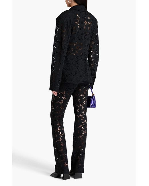 ROTATE BIRGER CHRISTENSEN Black Corded Lace Blazer