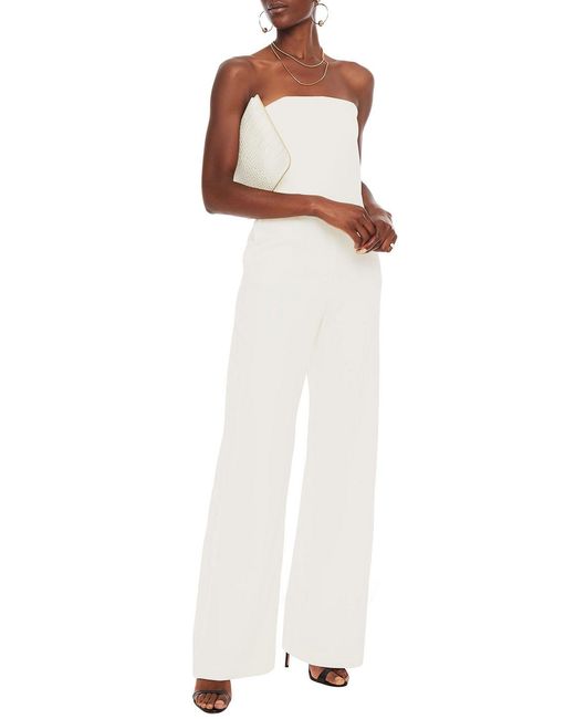 Stella McCartney White Strapless Wool Wide-leg Jumpsuit