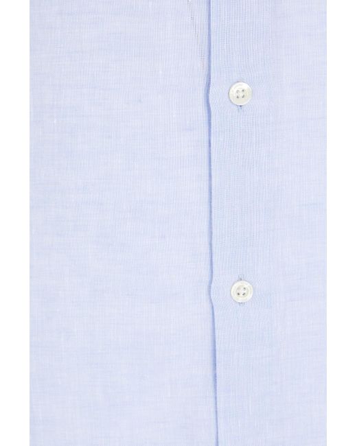 Frescobol Carioca Blue Jorge Linen Shirt for men