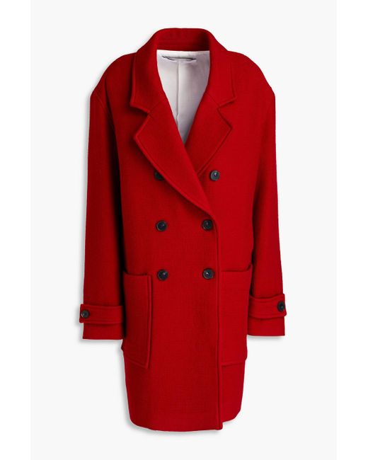 IRO Red Jaliah Oversized Brushed Wool-blend Coat