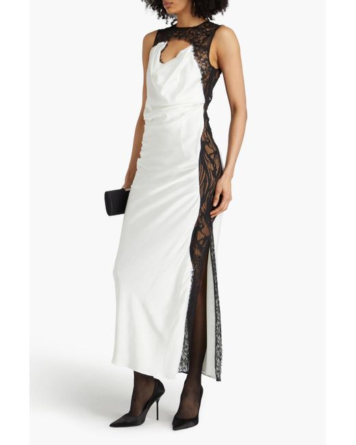 Jonathan Simkhai White Vea Corded Lace And Satin-crepe Gown